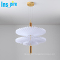 Acrylique + fer simple double lampe suspendue décorative or pendentif lumières